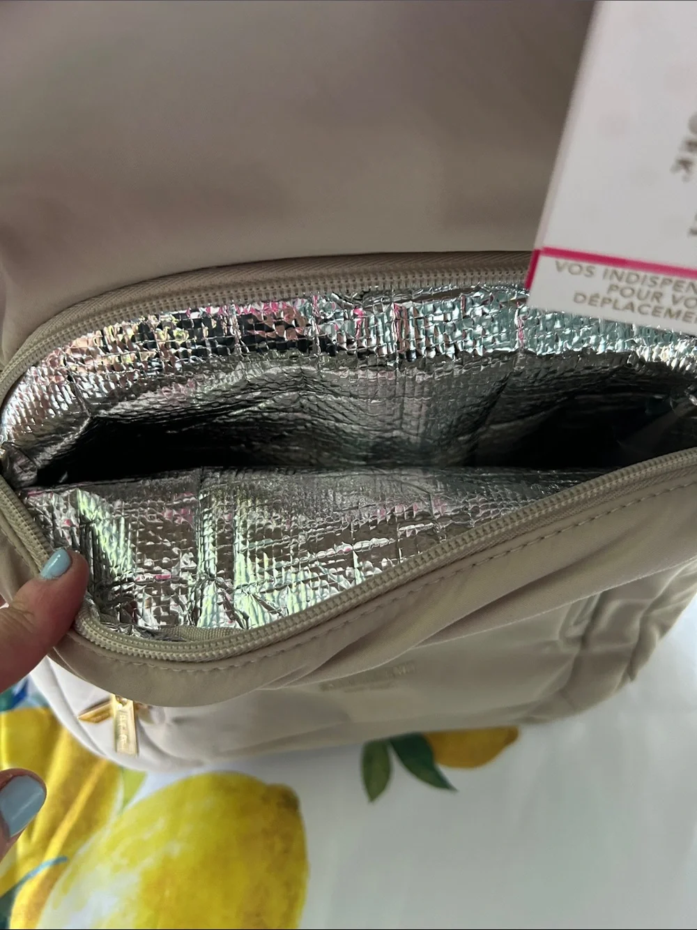 Isaac Mizrahi NY Neutral Taupe Backpack With insulated pouch and laptop sleeve - Picture 2 of 6